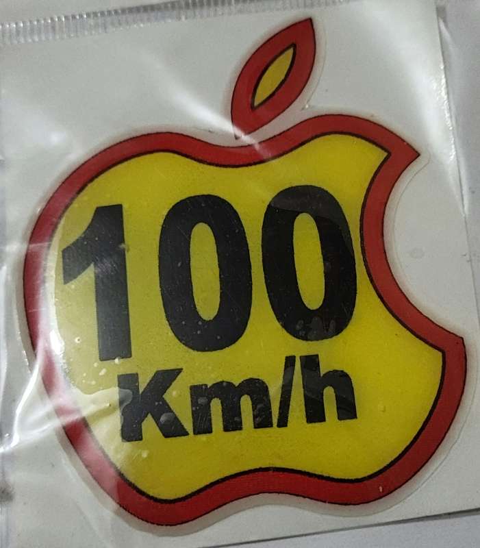 Apple 100km Bubble Sticker