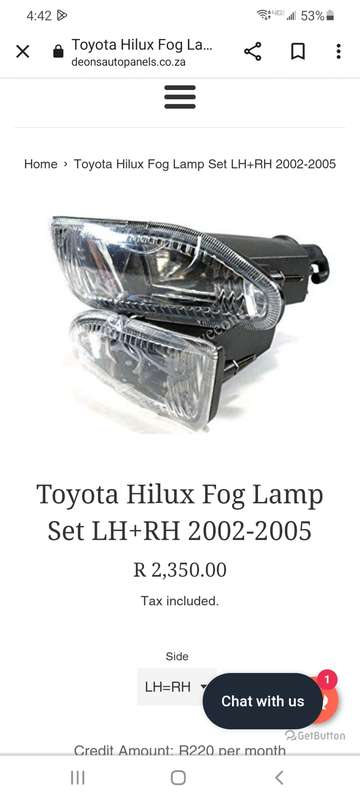 TOYOTA HILUX LEGEND 35 4WD 2003-2004 WITH HARNESSFOGLIGHT