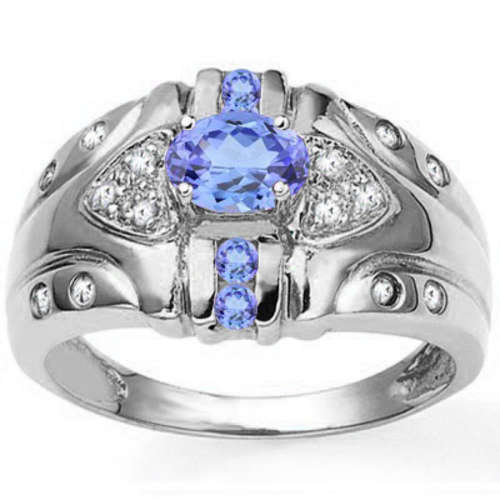 Alluring 0.54cts Genuine Tanzanite and Diamond Ring