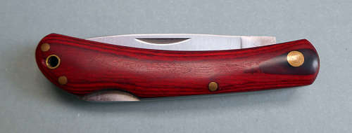 DOW Sodbuster lockback pocket knife wooed scales 440 