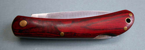 DOW Sodbuster lockback pocket knife wooed scales 440 