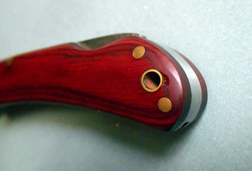 DOW Sodbuster lockback pocket knife wooed scales 440 