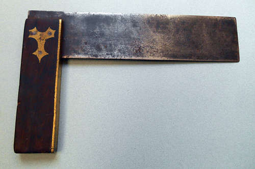 Vintage Rosewood and brass carpenters T-Square