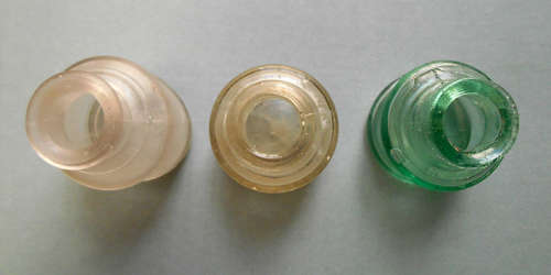 Selection of three vintage glass ink wells