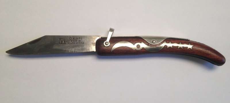 Okapi Pocket knife, Moon and Stars. Made in SA