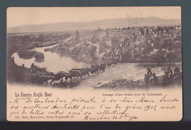 Anglo Boer War Postcard "La Guerre Anglo Boer" 1900, used.