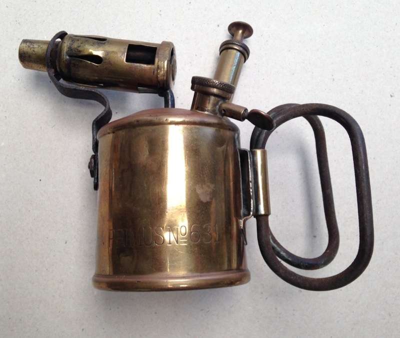 Brass blow torch Primus - No 361, B.A. Hjorth & Co. Stockholm, Sweden.