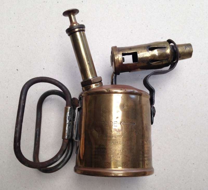 Brass blow torch Primus - No 361, B.A. Hjorth & Co. Stockholm, Sweden.