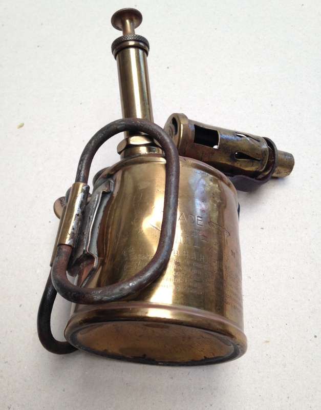 Brass blow torch Primus - No 361, B.A. Hjorth & Co. Stockholm, Sweden.