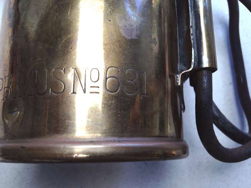 Brass blow torch Primus - No 361, B.A. Hjorth & Co. Stockholm, Sweden.