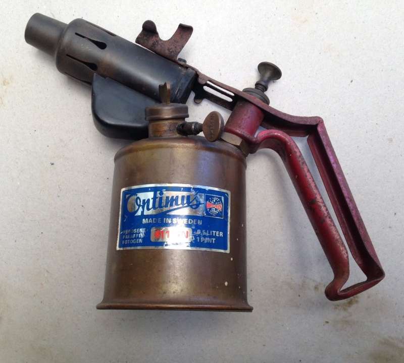 Vintage Optimus No. 411 SN Kerosene Paraffin Brass Blow Torch, Sweden