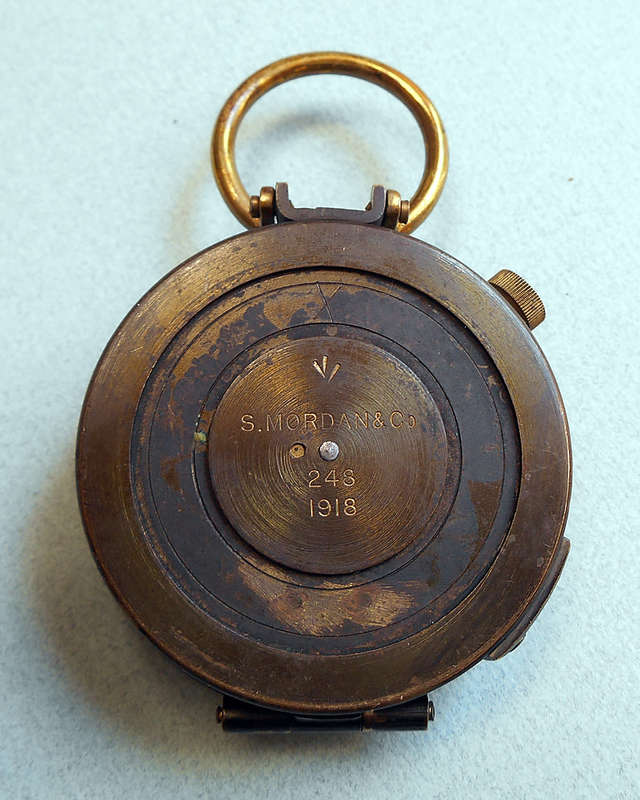 British WW1  - 1918 S. Mordan and Co. Brass marching compass.