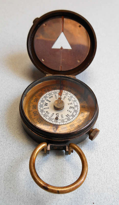British WW1  - 1918 S. Mordan and Co. Brass marching compass.