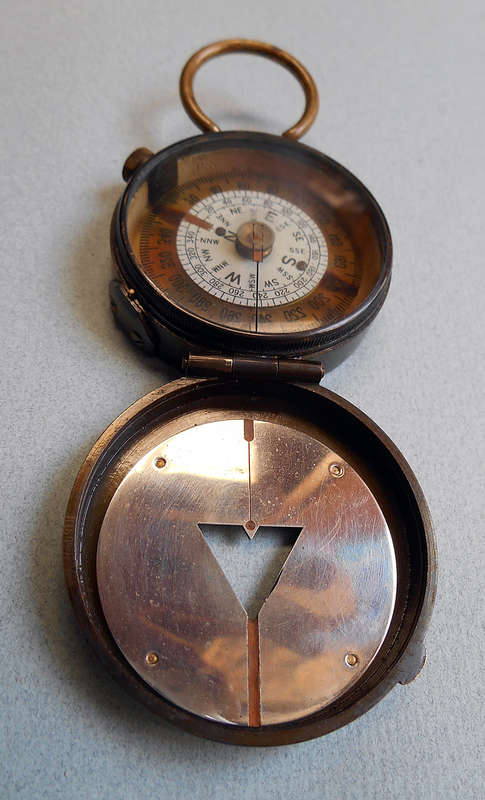 British WW1  - 1918 S. Mordan and Co. Brass marching compass.