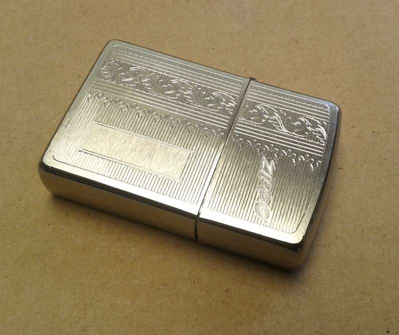 Stainless steel Zippo - engraved/ leaf pattern 2018 USA