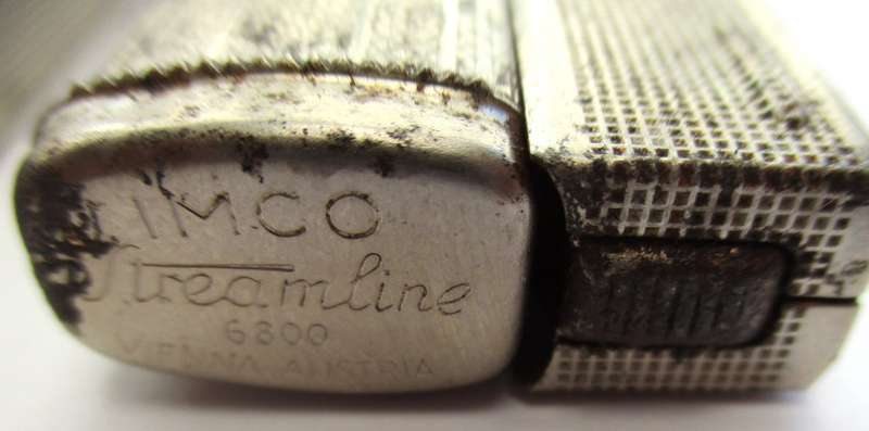 Two vintage IMCO Streamline 6800 fluid and flint lighters, made in Vienna Austria.