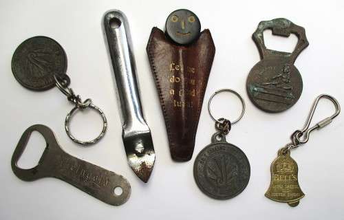 Cork screw / bottle opener / key chain, bar related items