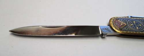 RARE Brass Folding Knife `HIHO` Tyres Made in Solingen, Germany by SMF Sitting King Tang stamp
