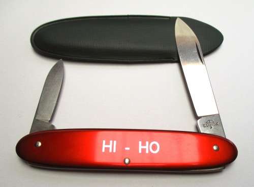 Vintage Pre 1973 Elinox Swiss Army Victorinox Secretary Pocket knife - Red Alox - Disc Model.