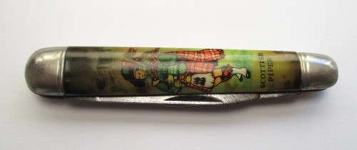 Vintage Richards `Lamp Post` Pocket Knife -- Scottish Piper - Sheffield, England