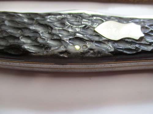 Large vintage Carl Schlieper two bladed jack knife, jigged bone made in Solingen Germany.