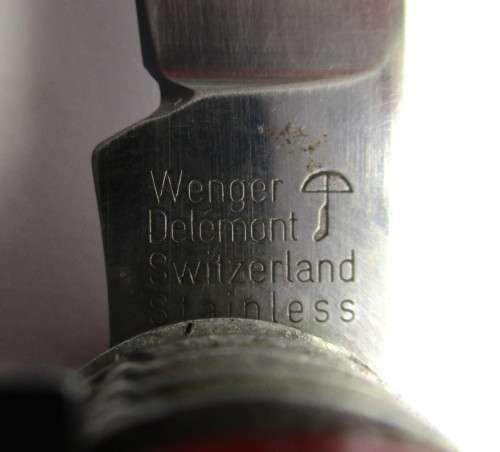 Discontinued six layer Wenger Delemont pocket knife with old can opener, unknown model. ??