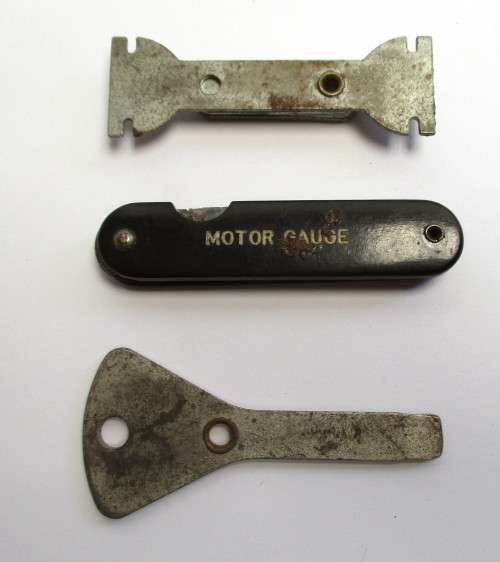 Lot -- Automobile / Car related items - Volvo badge / Milano badge / feeler guages and key chains.
