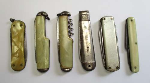 Various vintage pocket knife lot - used.