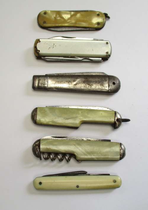 Various vintage pocket knife lot - used.