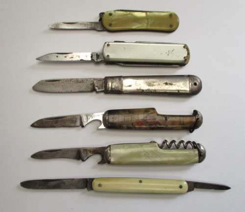 Various vintage pocket knife lot - used.