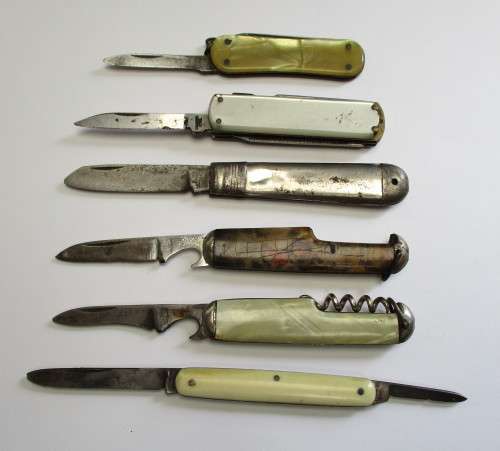 Various vintage pocket knife lot - used.