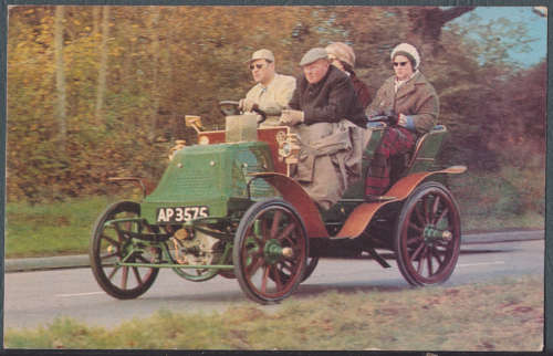Vintage Post card Car /Automobile - 1900 Napier 8HP Double Phaeton -- A Salmon Camercolour Post Card