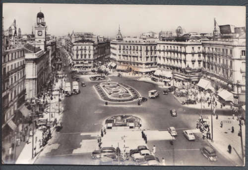 Vintage post card --Madrid, The Sun Gate. 1959