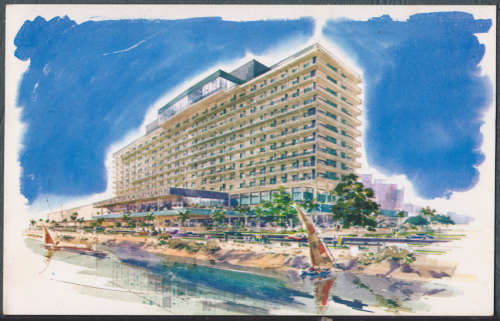 Vintage post card -- Cairo Hilton Hotel