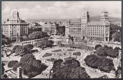 Vintage Post Card -- Barcelona - Plaça de Catalunya