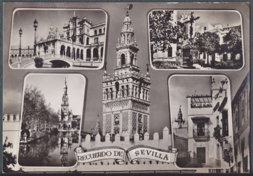 Vintage Post Card -- Plaza de Espana, Sevilla