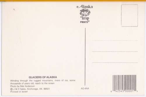 Post card - Glaciers of Alaska