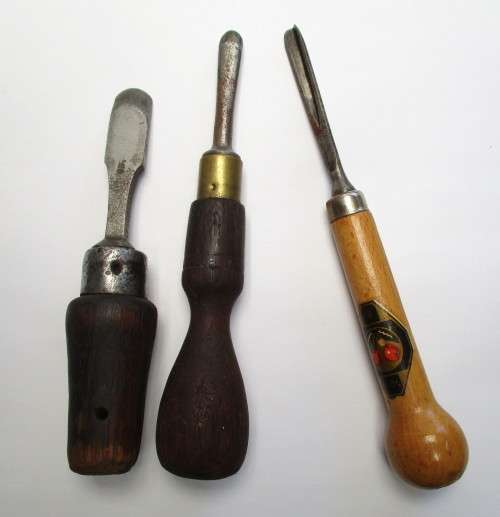 Vintage wood carving, chisel lot