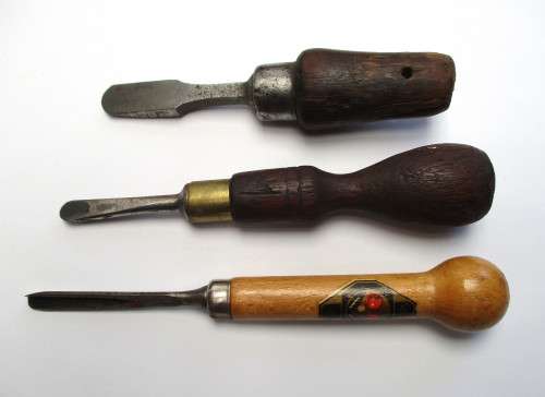 Vintage wood carving, chisel lot
