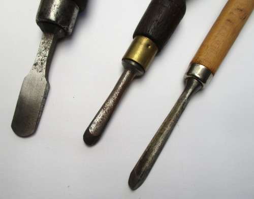 Vintage wood carving, chisel lot