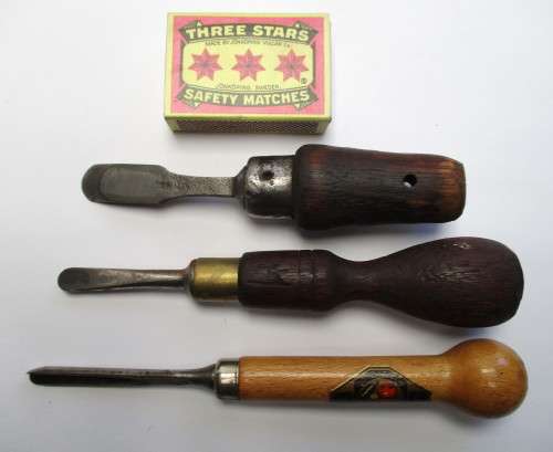 Vintage wood carving, chisel lot