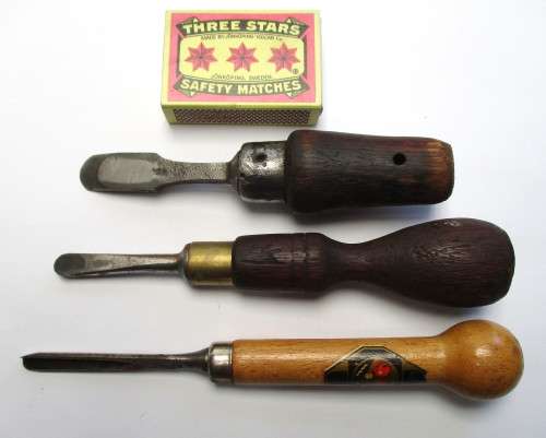 Vintage wood carving, chisel lot