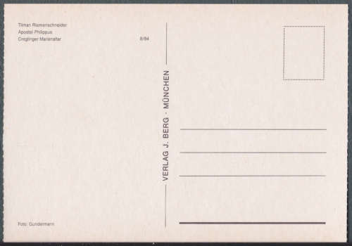 Vintage Postcard - Tilmaan Riemenschneider - Apostel Philippus` Germany