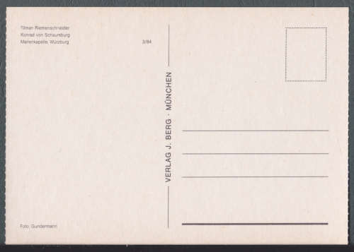 Vintage postcard - Tilman Riemenschneider - Konrad von Schaumburg` Würzburg, Germany