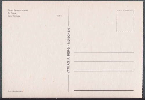 Vintage postcard - Tilmaan Riemenschneider - `St. Petrus.`