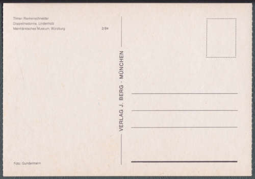 Vintage Postcard - Tilmaan Riemenschneider - ` Mary and Christ Child`