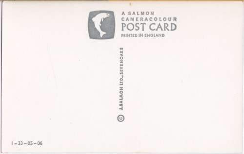 Vintage Post Card Model Village - Bourton on the Water Town Hall and Mill Bridges - Salmon Card