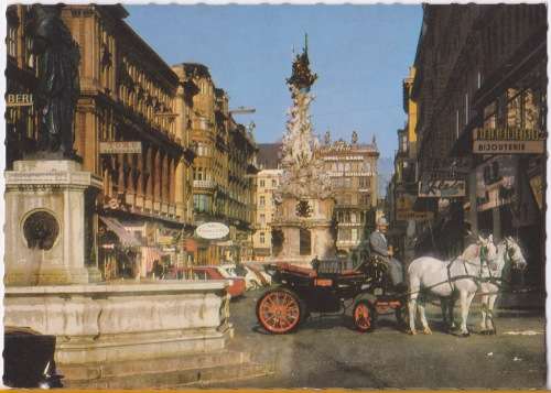 Vintage Postcard -- Vienna - Am Graben (with Cab)
