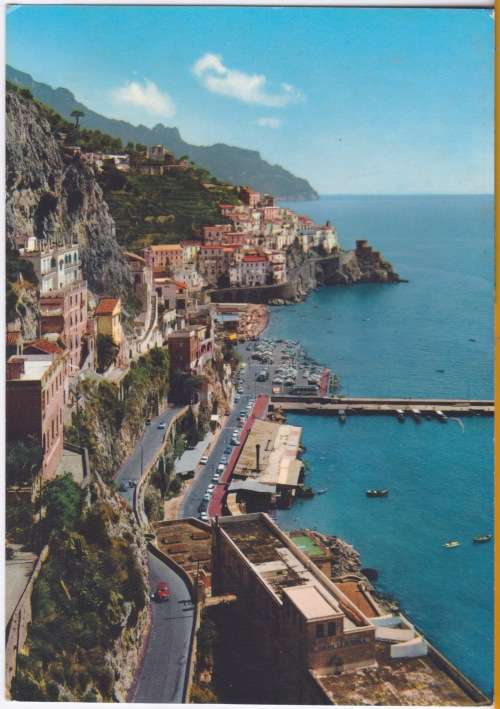 Vintage Postcard -- Italy, Amalfi -- West Panorama
