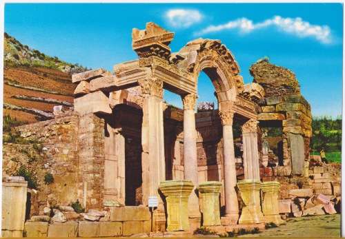 Vintage postcard - Turkey - Ephesus - Temple of Hadrianus (130AD)